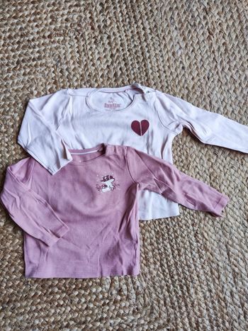 Lot 2 tee shirt ML 12 mois