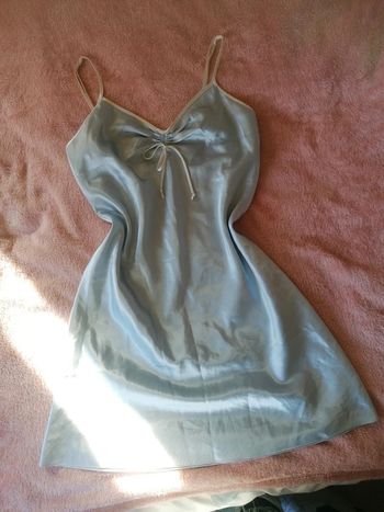 Robes de nuit satiné bleu ciel hunkemoller sleepwear