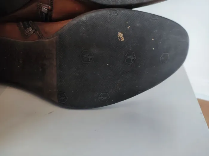 Bottes en cuir véritable - marron - très bon état - 38,5 - photo numéro 10