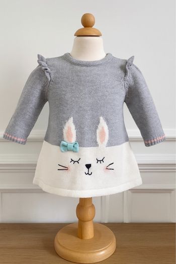 Robe courte grise et blanche Orchestra 6 mois