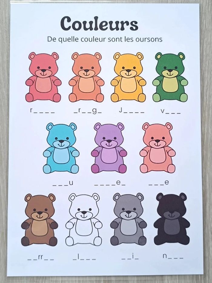 Retrouver l'orthographe des couleurs - photo numéro 2