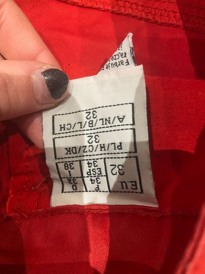 Jupe rouge taille 32/34 en coton - photo numéro 3