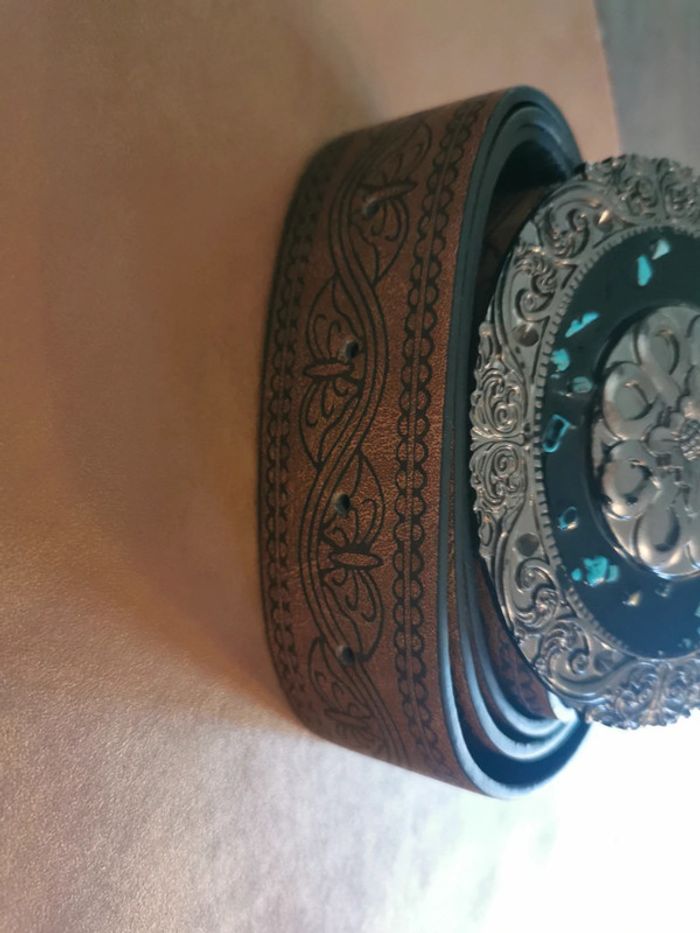 Ceinture de cowboy country fleur - photo numéro 3