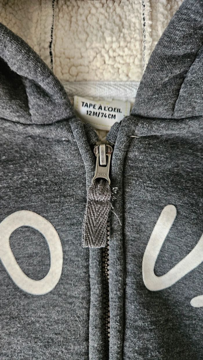 Veste zippé tape à l'œil 12 mois - photo numéro 5