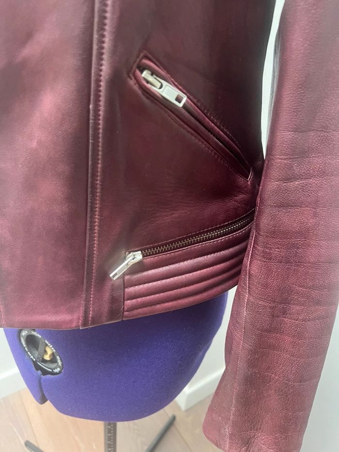 Veste en cuir motard Maje - photo numéro 6