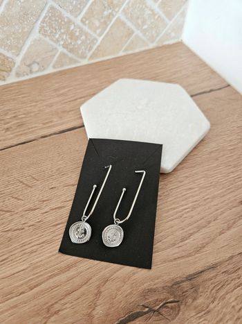 🔅 boucles d'oreilles argenté