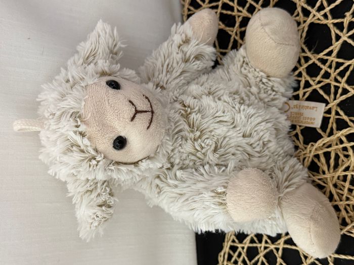 Peluche mouton RODADOU RODA chiné blanc beige poils long