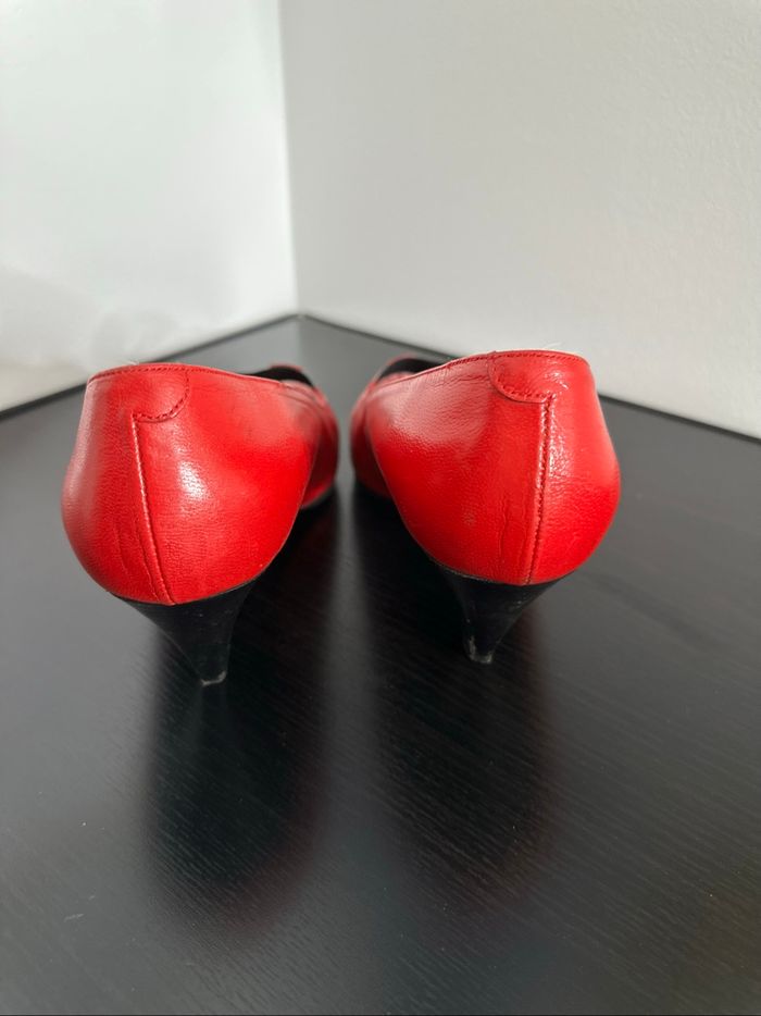 Escarpins rouge en cuir véritable Minelli Vintage T40 - photo numéro 3