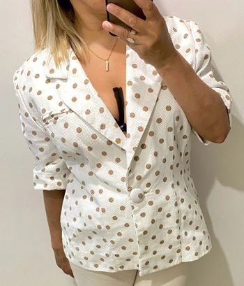 Veste blazer à pois beige - Pierre Balmain Taille 42-44