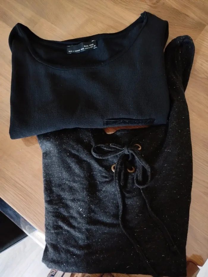 #lot tee shirt#noirs - photo numéro 2