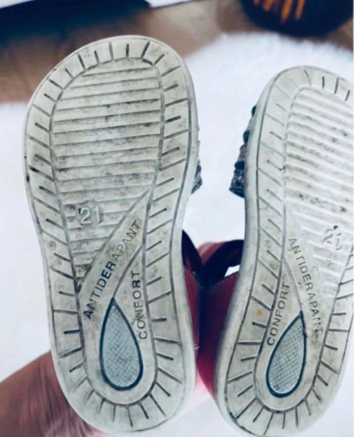 Sandale cuir fille été antidérapante pointure 21 - photo numéro 5