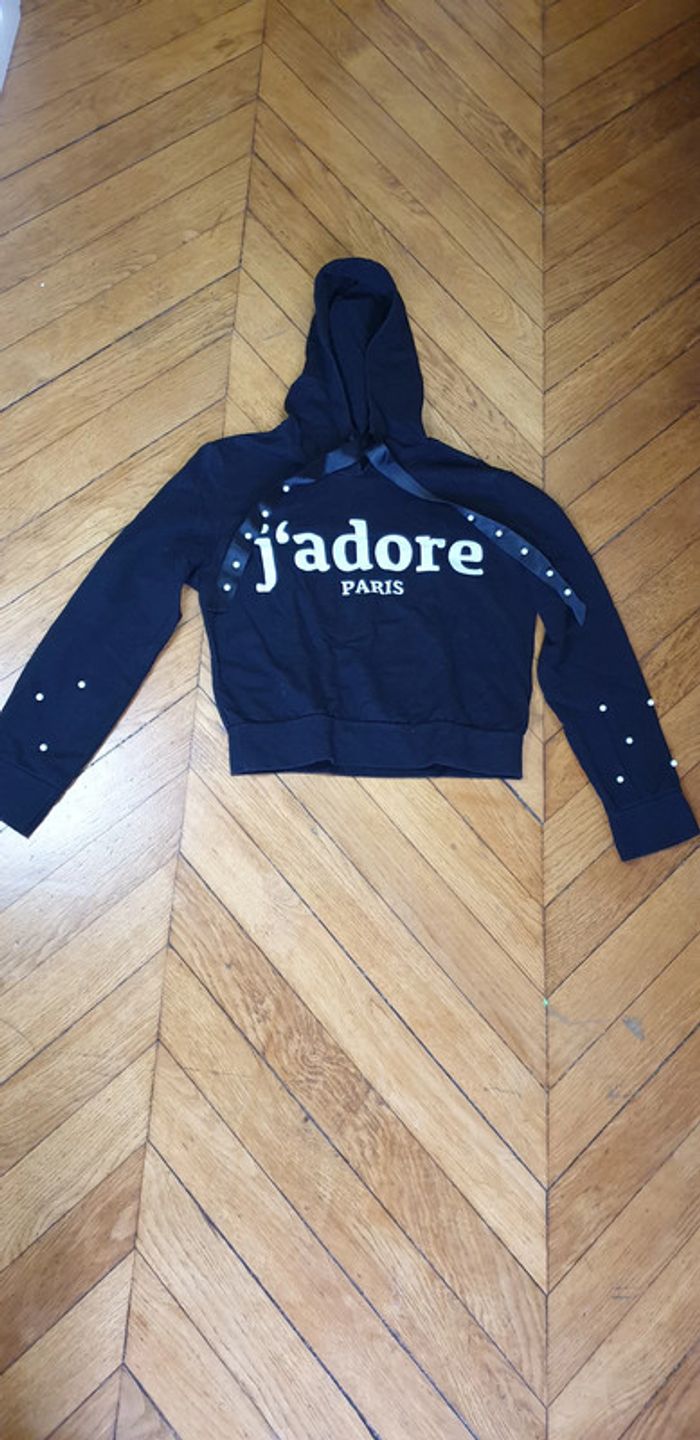 Magnifique crop top noir a perles