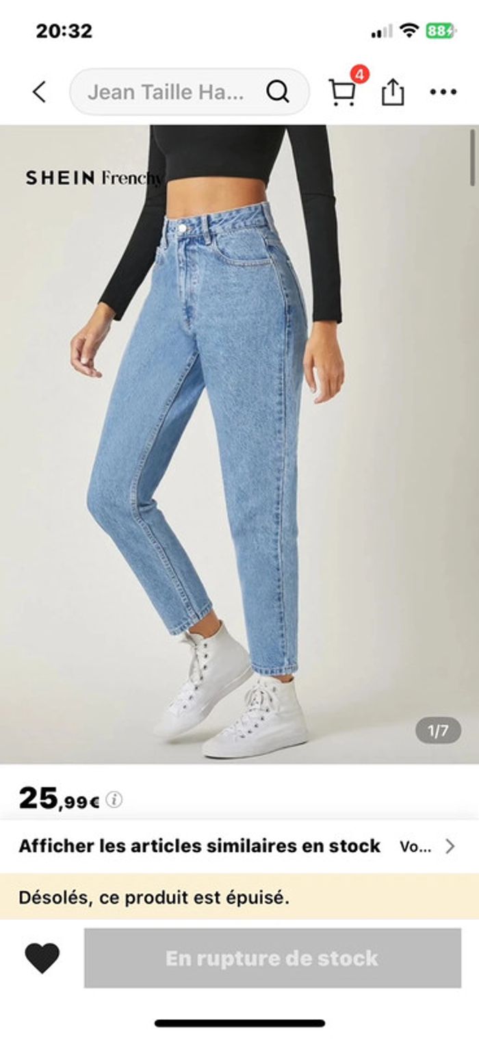 Jean Mom Fit Délavé Taille Haute – Tendance & Jamais Porté - photo numéro 4