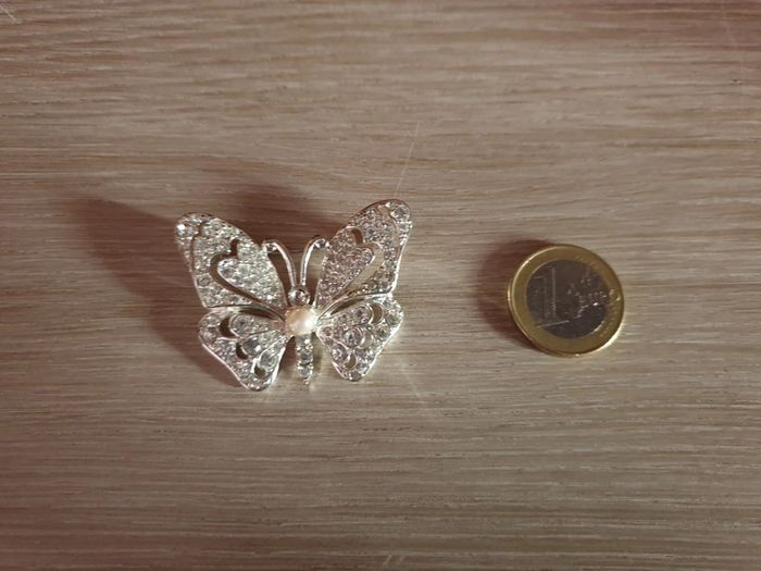 Sublime broche papillon vintage strass