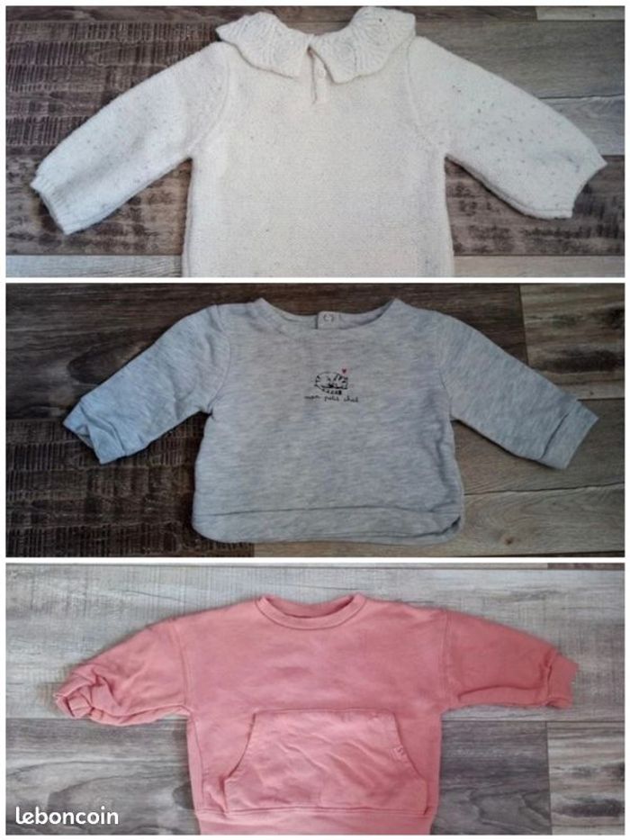 Lot de pull fille taille 3 mois