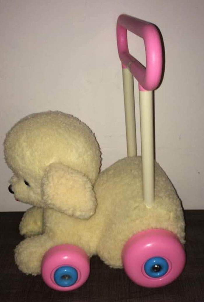 Trotteur Clairbois
Avec la tête qui bouge quand le trotteur avance 
Hauteur 46 cm 
Largeur 30 cm 
Profondeur 34 cm - photo numéro 2