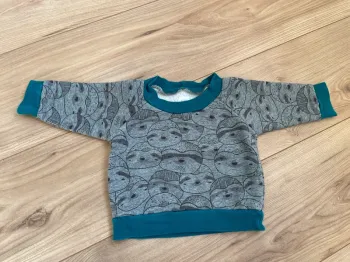 Sweat gris fait main taille 6mois