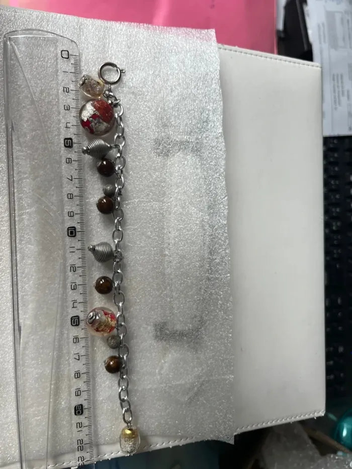 Bracelet à breloques perles Murano - photo numéro 7