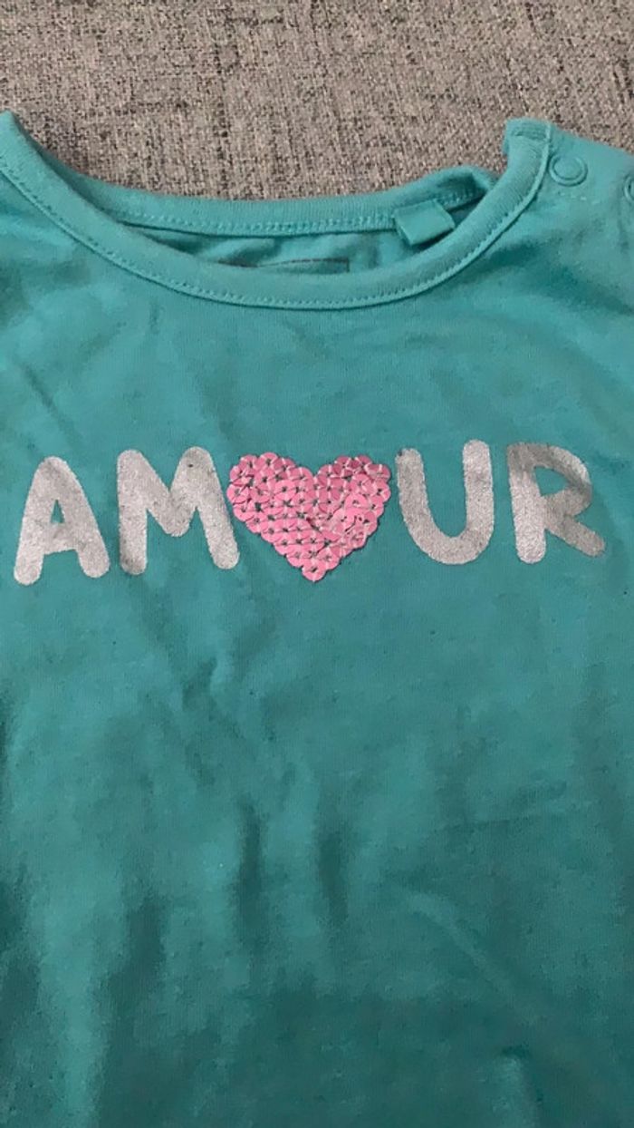 Lot t-shirts bébé fille 3m - photo numéro 2