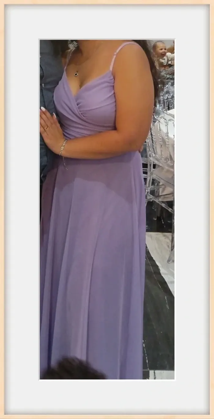 Robe violette à dentelles bretelles réglables Taille unique