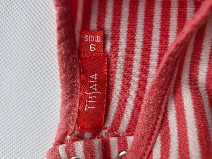 Pull bébé fille 9 mois Tissaia Blanc rose rayé - photo numéro 2