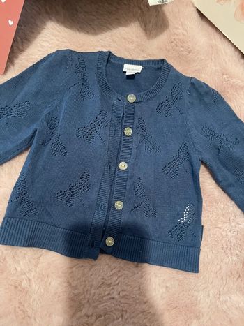 Gilet bleu marine pti bisous 6m