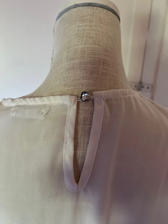 Blouse épaules dénudées taille s/m 38 blanc creme Haut femme blouse, joli haut taille 38 blanc - photo numéro 5
