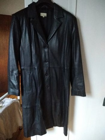 Manteau long en cuir