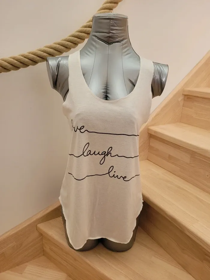 Débardeur à écritures taille S/M - photo numéro 2
