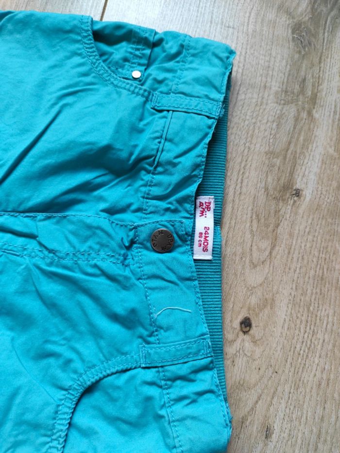 Pantalon toile bleu turquoise - photo numéro 2