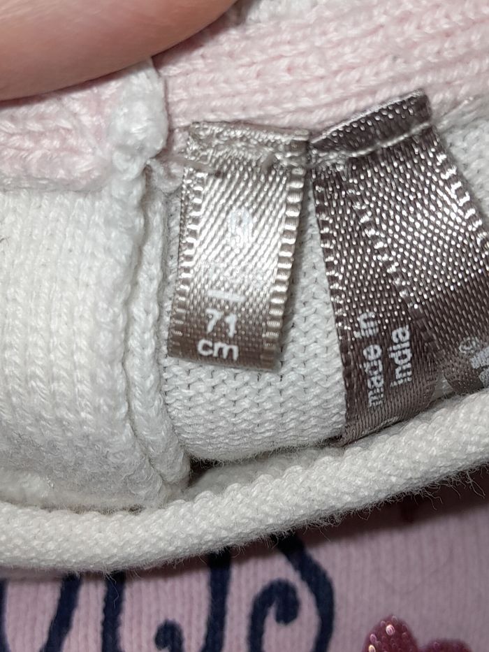 ​Pull Bébé Fille Orchestra 71 cm (6-9 Mois) - Motif Paris - Blanc/Rose - Boutons Dos - photo numéro 4