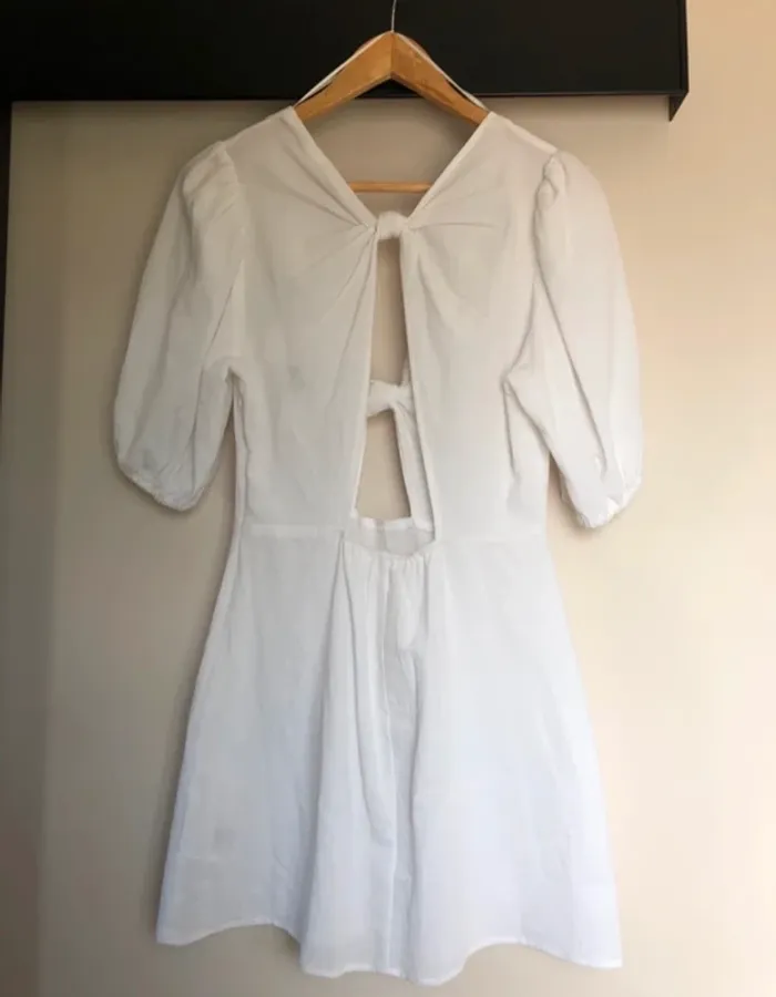 Robe H&M 38 - 100% coton blanc, dos nu - photo numéro 6