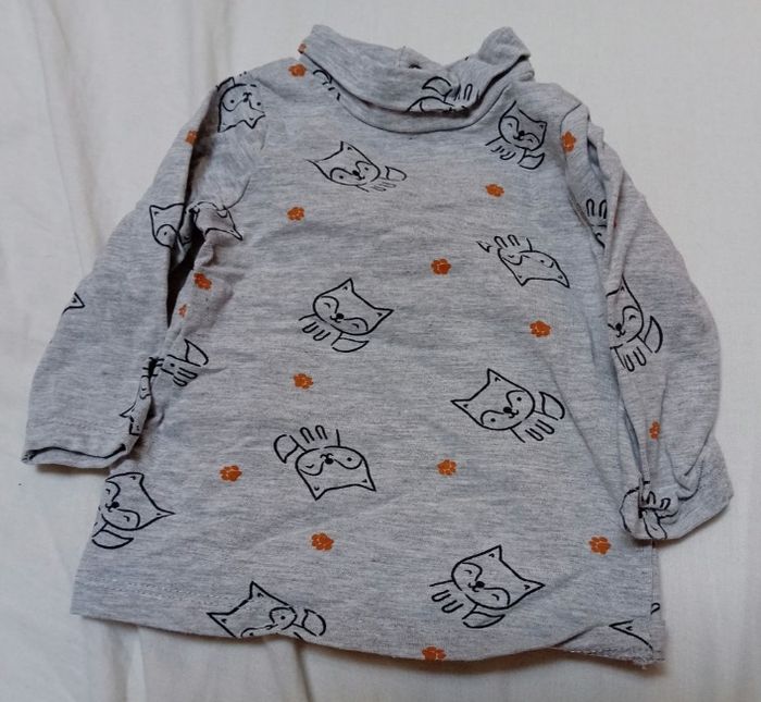 T-shirt gris à motifs m.l / 3 mois - photo numéro 2