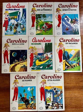 Lot de 8 grands albums Hachette blancs vintage anciens livres Caroline Pierre Probst