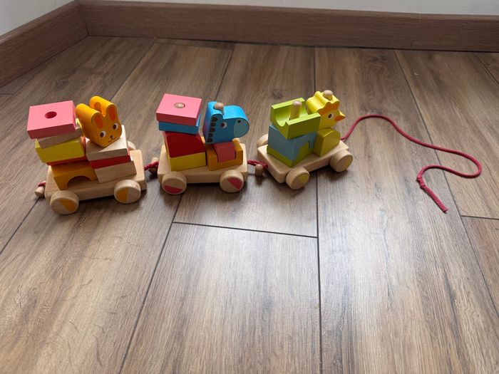 Train en bois encastrable djeco - photo numéro 2