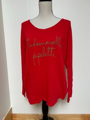 Pull fin rouge Mademoiselle Pipelette - taille unique 
