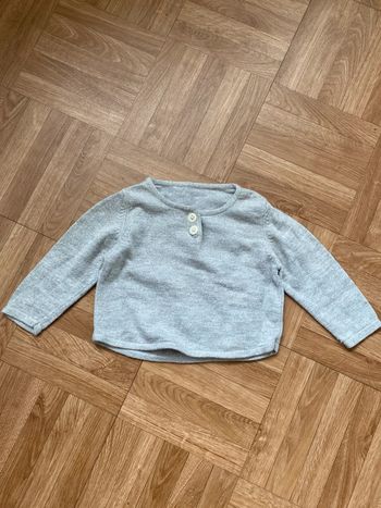 Sweat pull gris 100% Amour taille 12 mois vintage
