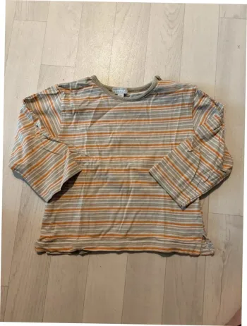 T-shirt manches longues kimbaloo 24 mois kaki et orange très bon état