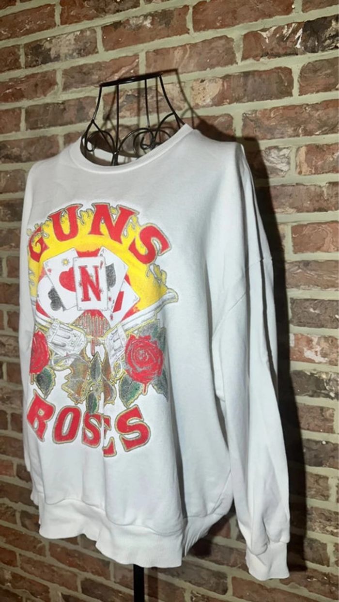 Sweat blanc Guns N Roses Pull and Bear Taille S / 36 - photo numéro 3