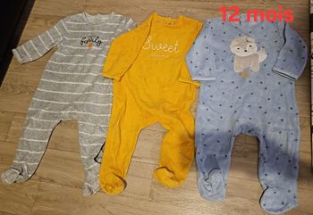 Lot de 3 pyjamas kiabi 12 mois