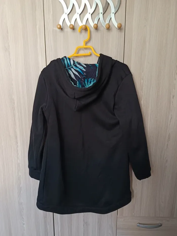 Veste sweat long à capuche asymétrique M - photo numéro 9