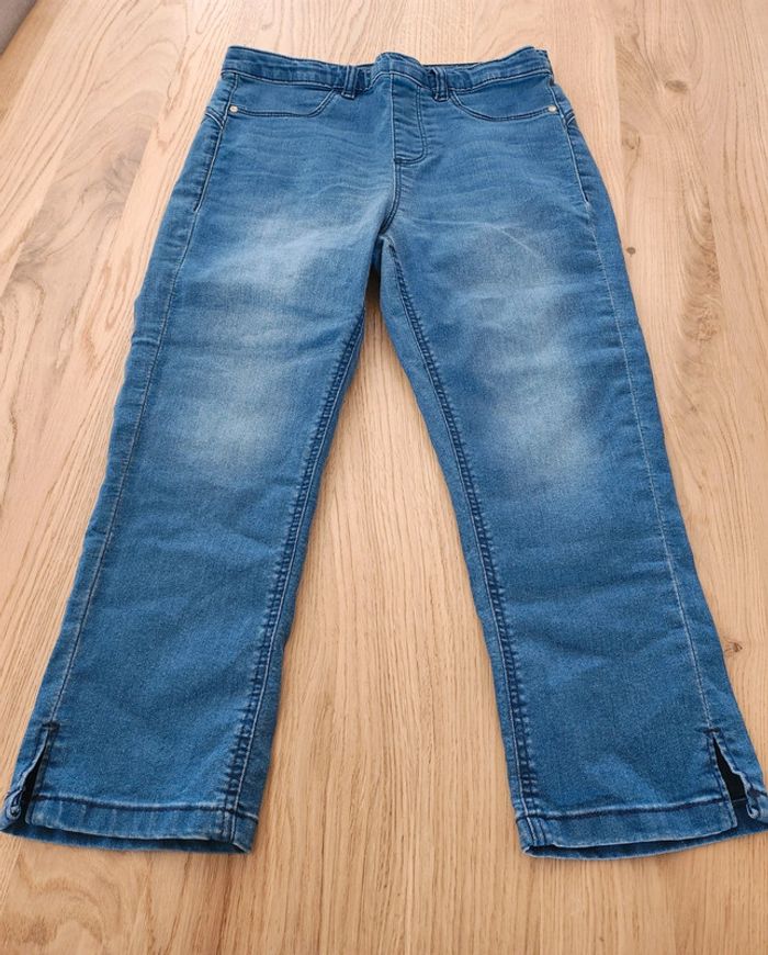 pantacourt pantalon 7/8 ème stretch bleu en jean taille 38 Mosquitos excellent état