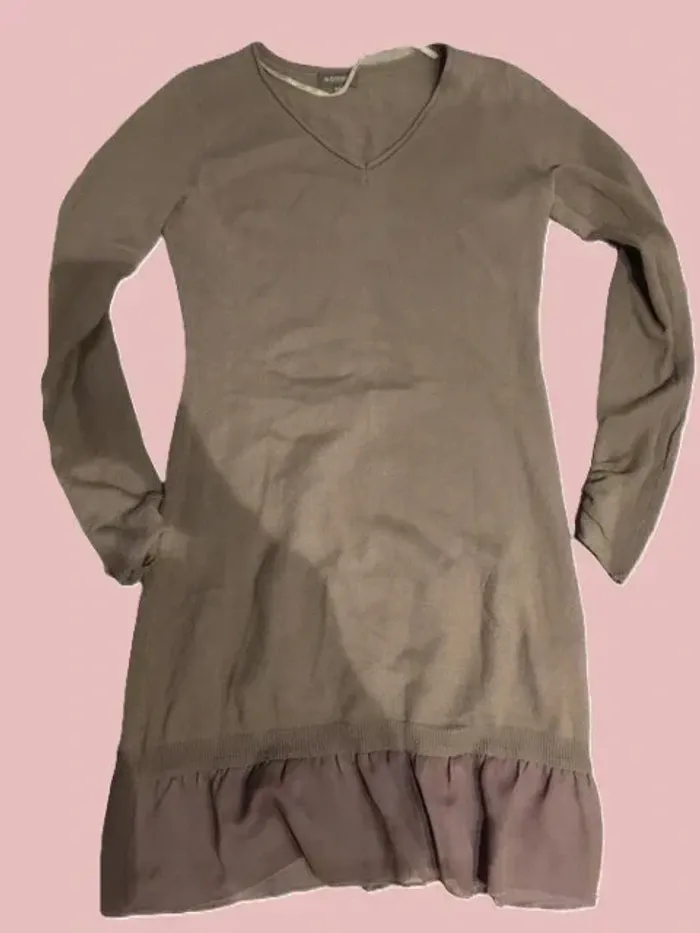 👗 Robe laine marron – Manches longues – Taille 38/40 – In Extenso - photo numéro 3