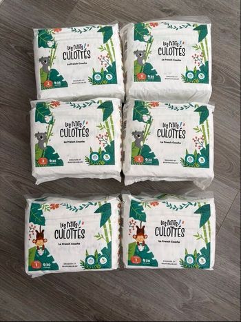 6 paquets de couches  écologique les petits culottés taille 1 et 2