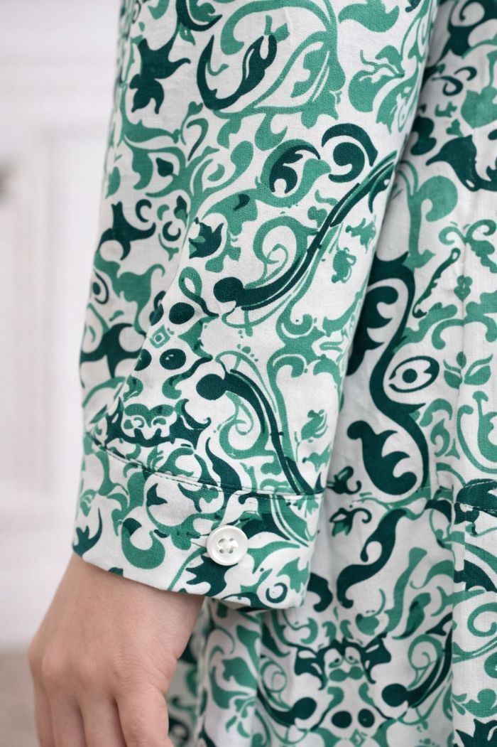 Robe chemise bohème verte et blanche Femme taille 54 marque Missguided 💍 - photo numéro 3