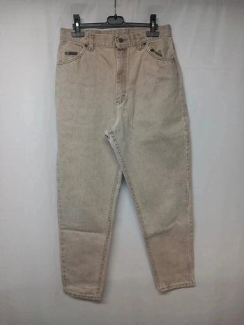 Jeans taille haute Lee vintage Beige en coton