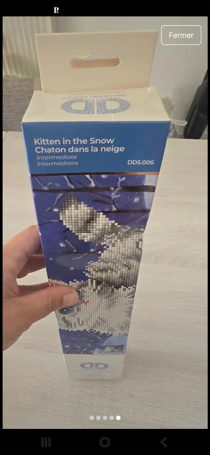 Diamond painting Chaton dans la neige - photo numéro 5