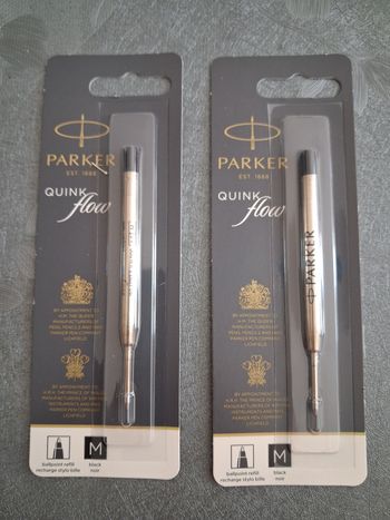 2 recharge Parker stylo bille noir 