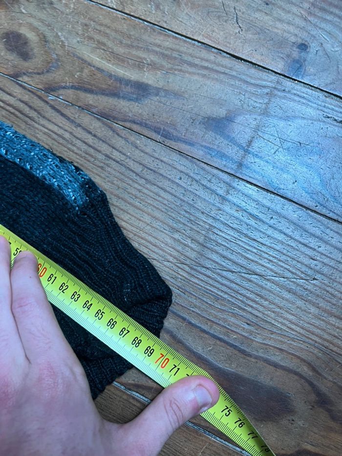 Pull maille vintage motifs noir gris L - photo numéro 13