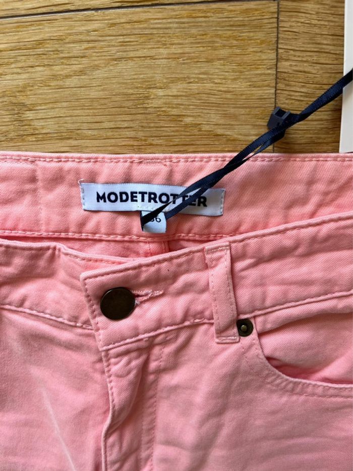👖 Pantalon rose large taille haute Modetrotter – Neuf avec étiquette – Taille 36 - photo numéro 2